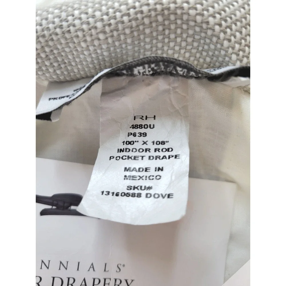 large Restoration Hardware Perennials Curtain Panel 100